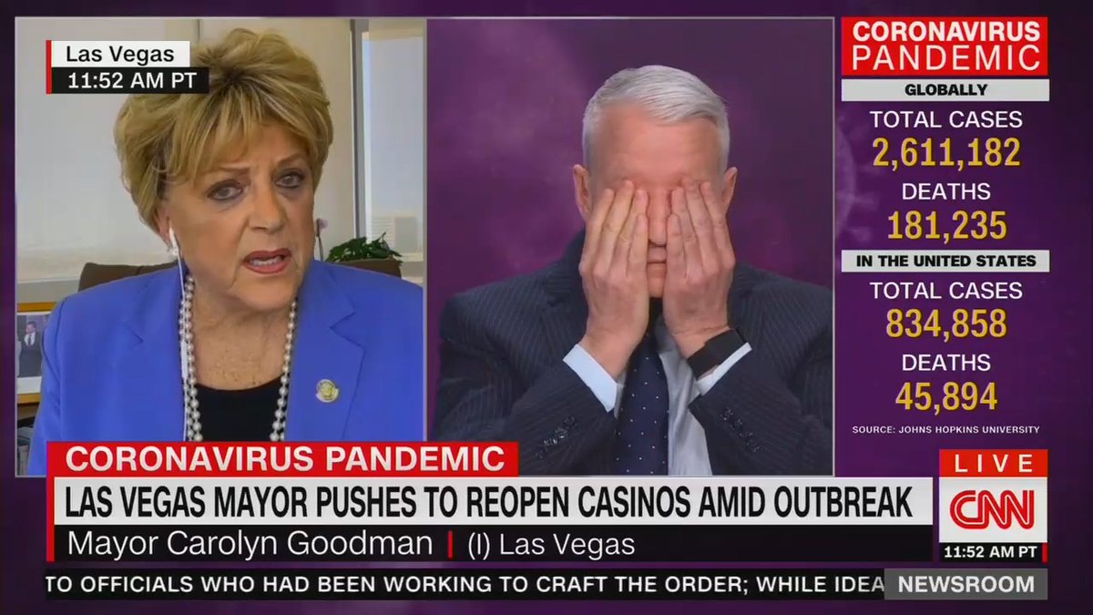 Live shot of Anderson Cooper during this interview (h/t  @snackbardan )