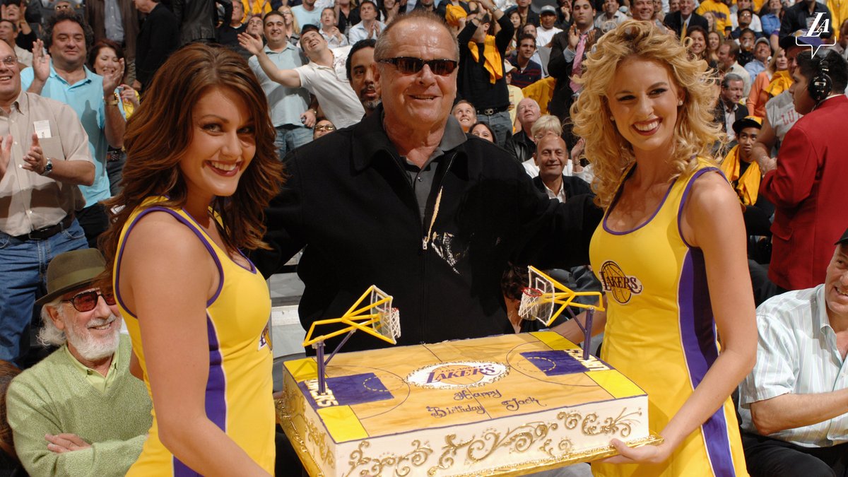 Lakers's tweet photo. Here's to the Courtside GOAT. Happy birthday, Jack! 🐐🎂 https://t.co/5PCAHCHz65