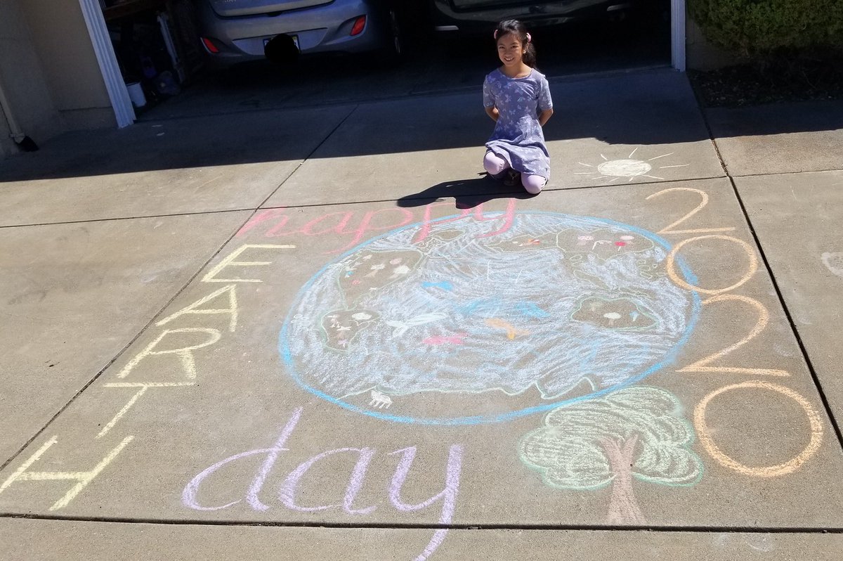 Earth day Chalk Art Challenge submissions.  Happy Earth 🌎 Day MDUSD!  #AllinThisTogether. #proud2bprincipalKeck. #chalkArt
