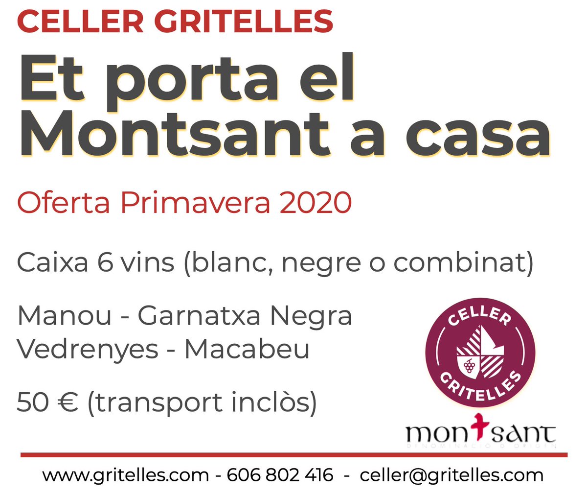 Orders at +34 606 802 416  -  celler@gritelles.com