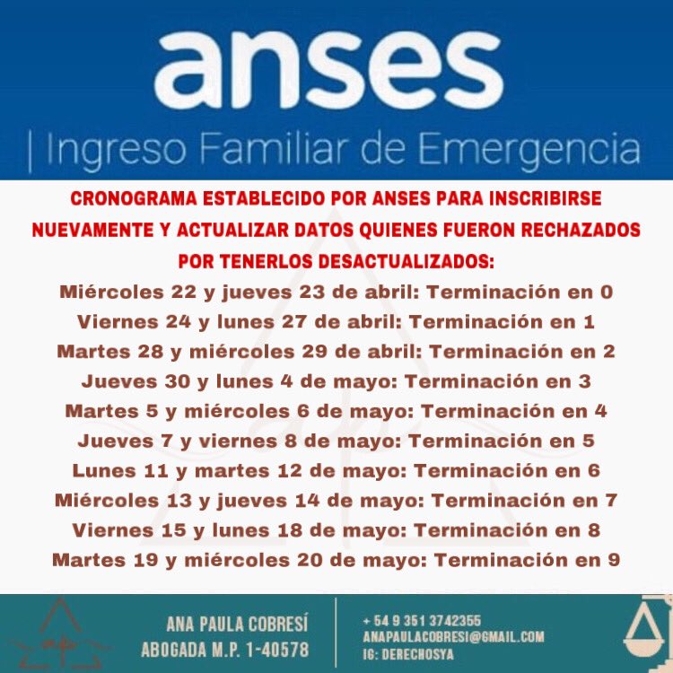 derechosya1's tweet photo. ¿TE RECHAZARON EL BENEFICIO DEL IFE POR DATOS DESACTUALIZADOS? A PARTIR DE HOY Y SEGÚN EL CRONOGRAMA DE ANSES, PODES ACTUALIZAR TUS DATOS Y SOLICITARLO NUEVAMENTE https://t.co/2sl1Y3fwBn
