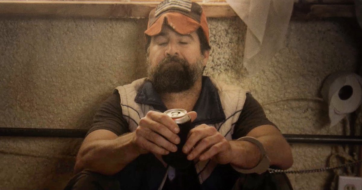 AaronMoorhead's tweet photo. Anyone else feelin a bit like Chris right now? Chained inside your own house with your toilet paper, repeating the same week over and over, trying desperately to be sober? https://t.co/IOAFrMTNEY