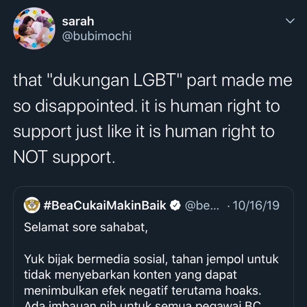 and im not being hyprocites but srsly she got point. apa yang salah sih dr statement dia yg ini? smua org ada hak untuk support/gak support whyyy you hatin
