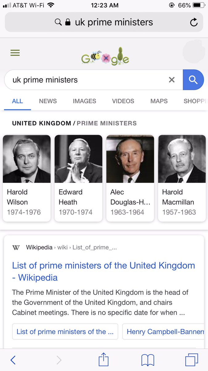 just a reminder that this bug—created, ironically, by Google trying to serve info “better”—still exists after many years & bug reportsSo think about how the UK didn’t have a prime minister for most of WWII or 60s when u wONdEr if guggle gives a shit about accurate iNFoRmATIOn*