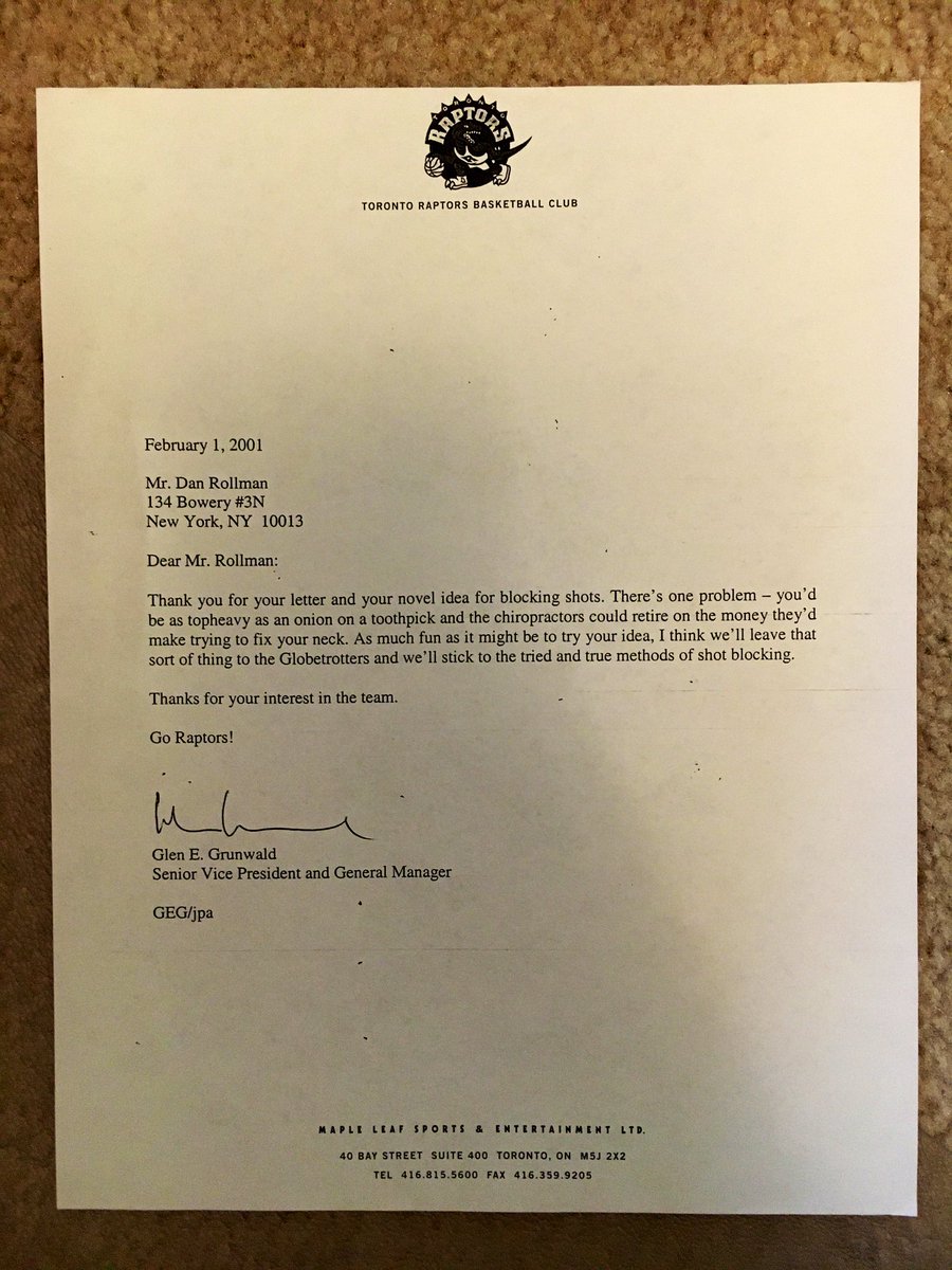 snerko's tweet image. 19 years ago, I mailed a version of this letter + drawing to every team in the @NBA. Two GMs were kind enough to respond. No one offered me a contract.