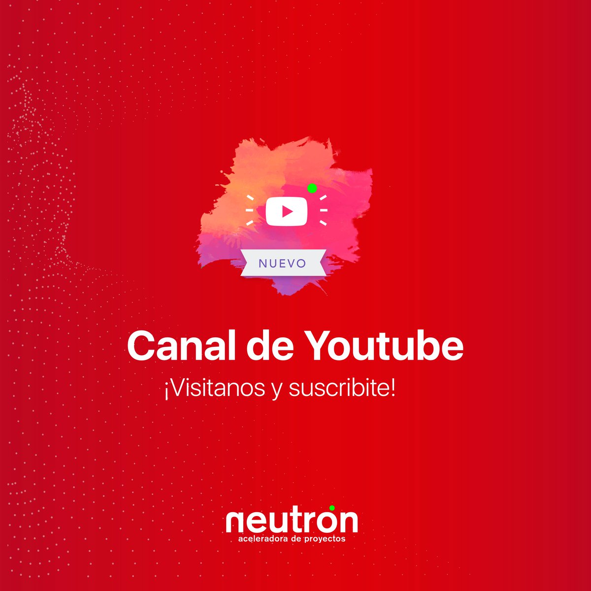 ¡Estamos de estreno!
Suscribite a nuestro canal de YouTube y accedé a nuestros webinars

Ingresa a lnkd.in/d9EusCn

¡Es hora de impulsar lo que tenés en mente, Neutrón te está esperando!

#neutron #capacitacion #YouTuber #webinar #tecnologia #IoT  #mequedoencasa