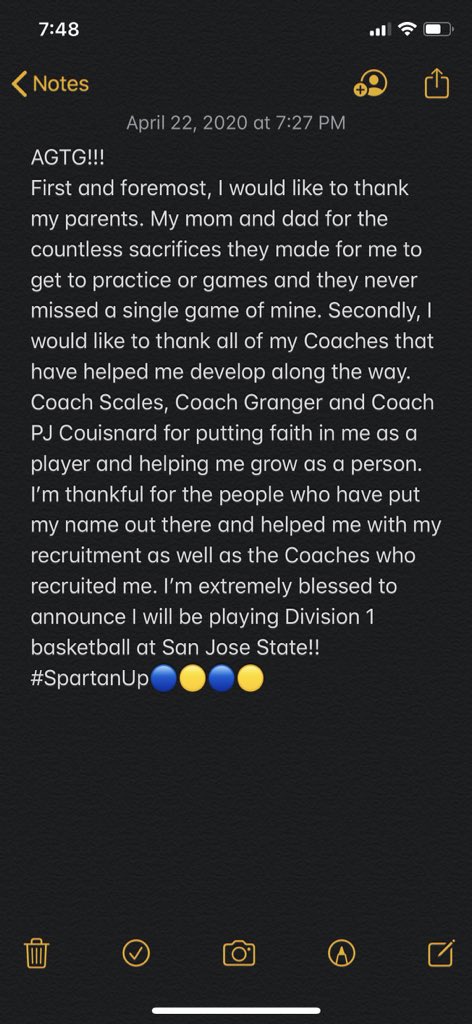 lacewell_nate20's tweet photo. 110% Committed!!🟡🔵 @PCousy2 @sjsucoachpri @RcsSports @Ani_Umana https://t.co/XUzmfi7E1g
