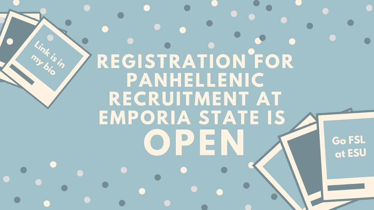 Go FSL at ESU!! DM if you have questions about Panhellenic Recruitment!! Link to register is in our bio 🤩🤩🤩