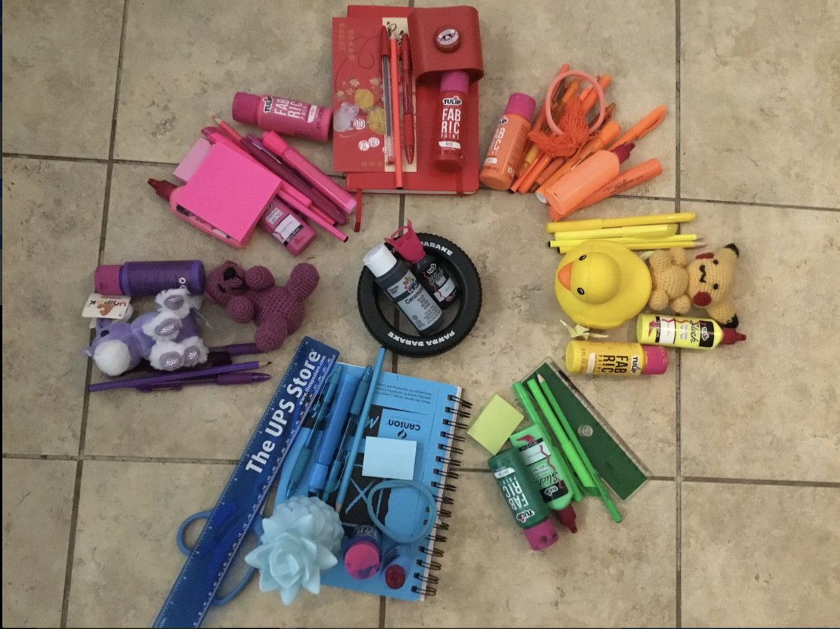 GaleGotart's tweet photo. Middle school art, color wheel when you don't have paints #midpacific#virtual learning. https://t.co/C1At83oIlt