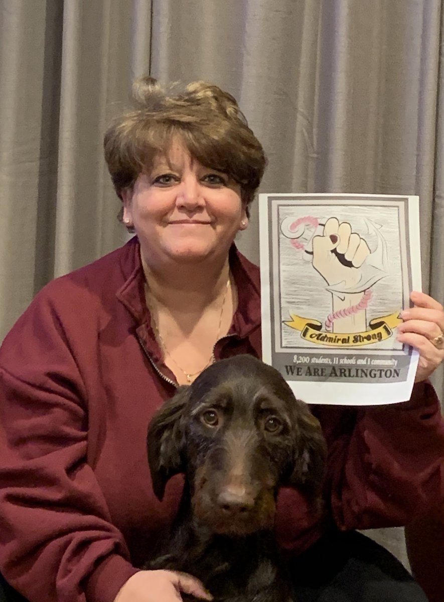 Happiness is a warm puppy...and being Arlington strong! #Arlingtonstrong #Arlingtonproud ⚓️ ⁦<a href="/pfanuele/">Dr. Paul Fanuele</a>⁩ ⁦<a href="/AHSHouseof2020/">AHS House Of 2020</a>⁩ ⁦<a href="/AHS2021House/">House of 2021</a>⁩ ⁦<a href="/AHSHouseof2022/">AHS House of 2022</a>⁩ ⁦<a href="/HRobertoHR/">Hilary Roberto</a>⁩