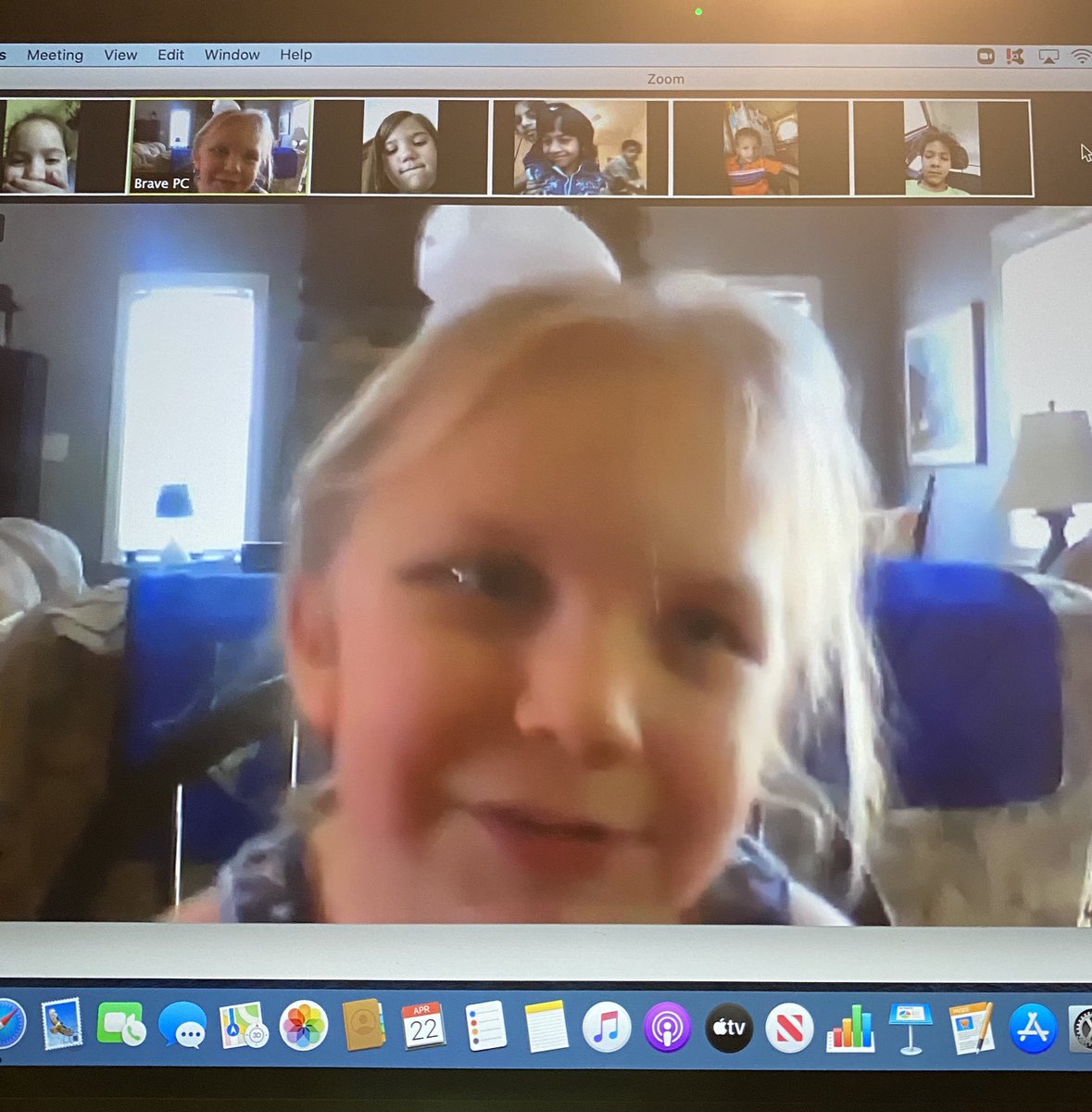 borntoteachk's tweet photo. Oh my heart! I had to smile to keep my tears from falling. These are some of the best kids in the world. We had a blast on our first Zoom meeting! #WEAREAYCOCK https://t.co/5hF6AatBQj