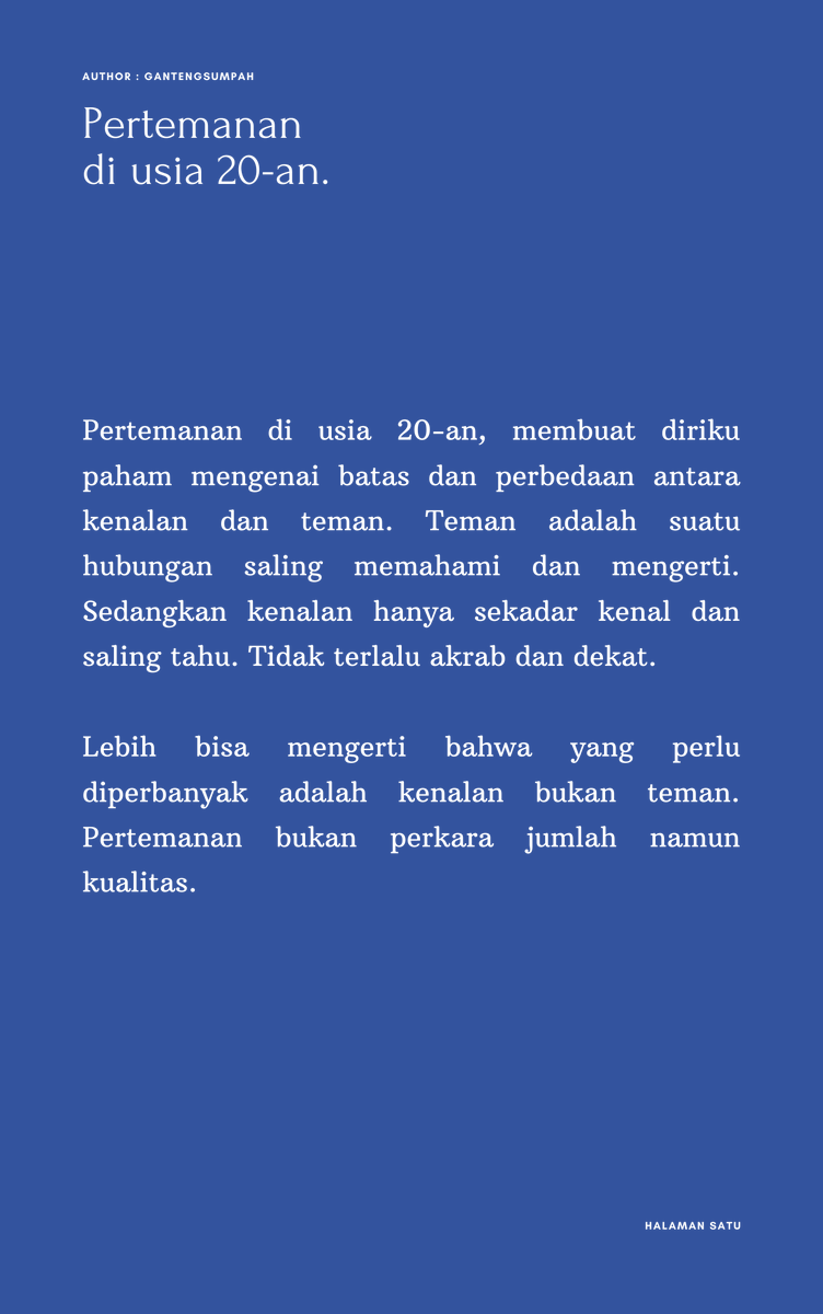 gantengsumpah's tweet photo. Pertemanan di usia 20-an. https://t.co/aF4WrEtMTm