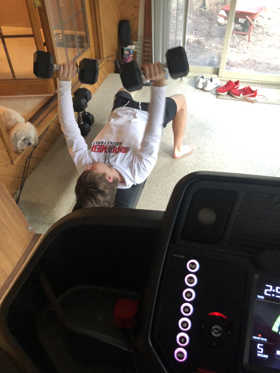 whit_squared's tweet photo. I’m walking on the treadmill while Jackson works out! #tribefit https://t.co/o3fy8uS1ui