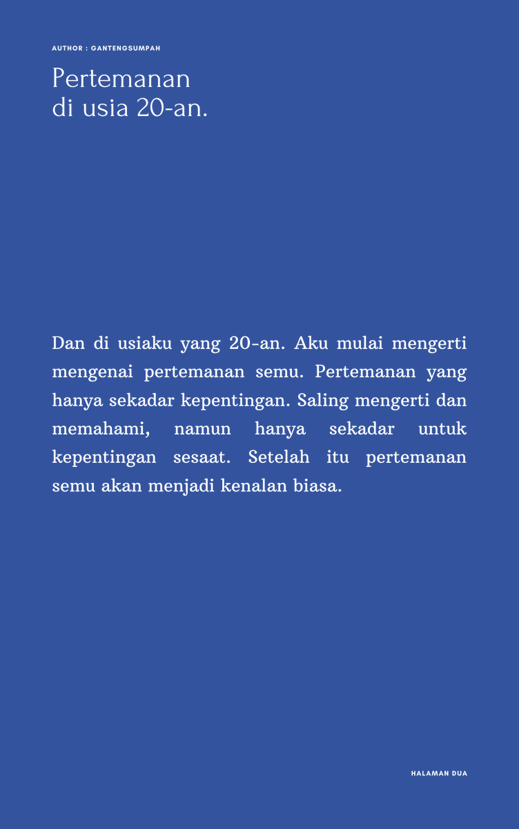 gantengsumpah's tweet photo. Pertemanan di usia 20-an. https://t.co/aF4WrEtMTm