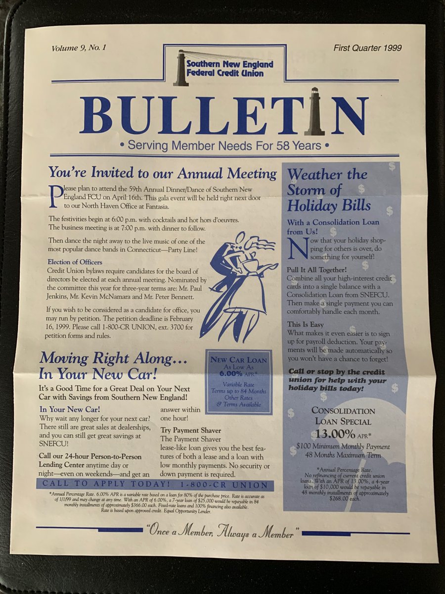 Remember when Auto Loans were 6.00% and the Annual Meeting was at Fantasia <a href="/ConnexCU/">Connex</a>