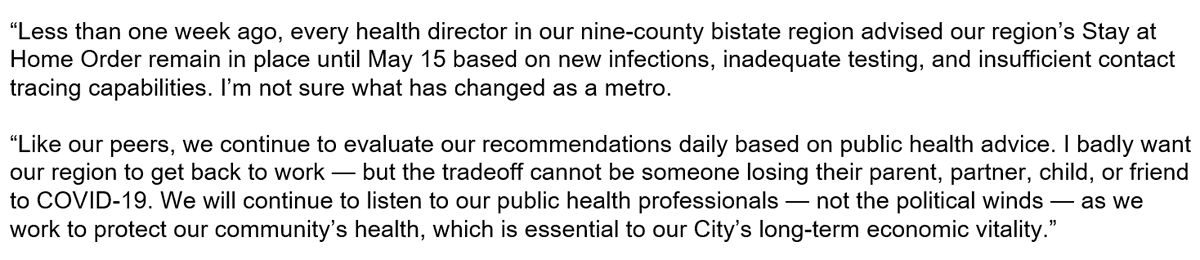 Mayor Lucas statement on Clay, Cass Counties' Stay-at-Home Order revisions: