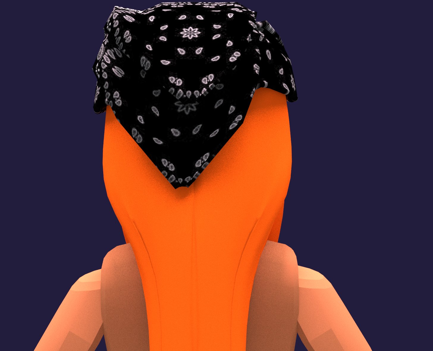 black hair with bandana - Roblox