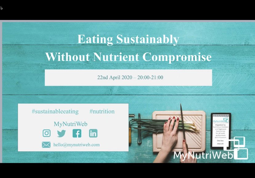 absg92's tweet photo. Thank you @MyNutriWeb for another tremendous and fascinating webinar. It gave me some great ideas to use with patients following #sustainableeating, especially since it is #EarthDay https://t.co/48wify9sST