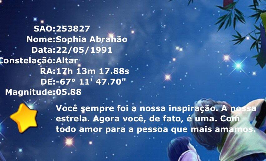 sophiamyair's tweet photo. @sophiaabrahao você ainda tem a estrela que o 21h15 te deu?? #TirusDay2020 https://t.co/R9hrlfp2PK
