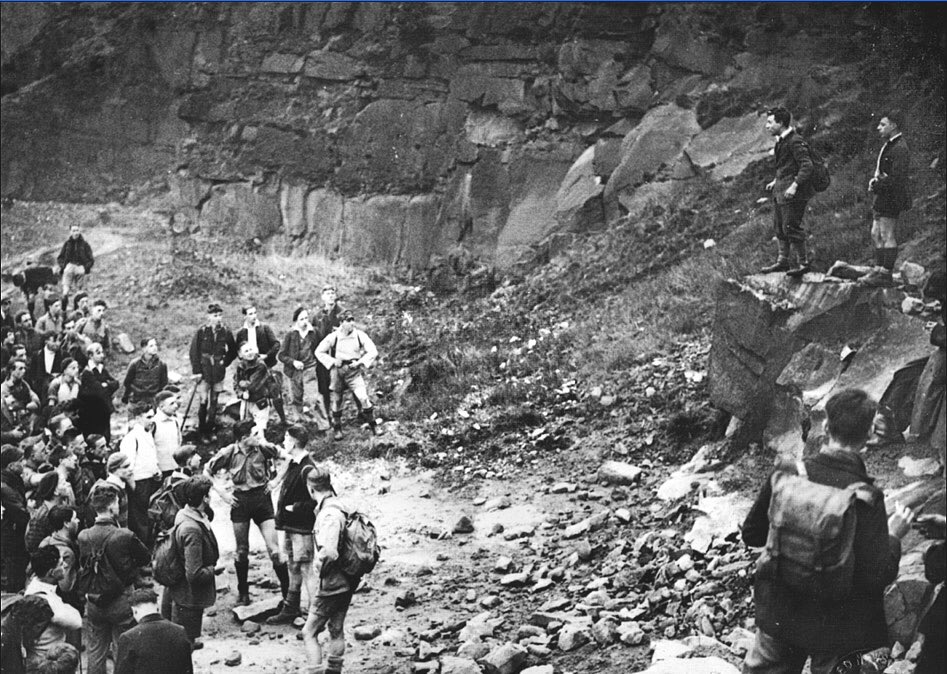 The Mass Trespass eventually took place on Kinder Scout on April 24 1932, following a rally at the quarry on Kinder Road, Hayfield, which is now commemorated by a plaque. The intended speaker dropped out at the sight of a police presence of 200 men, and Rothman stepped up.