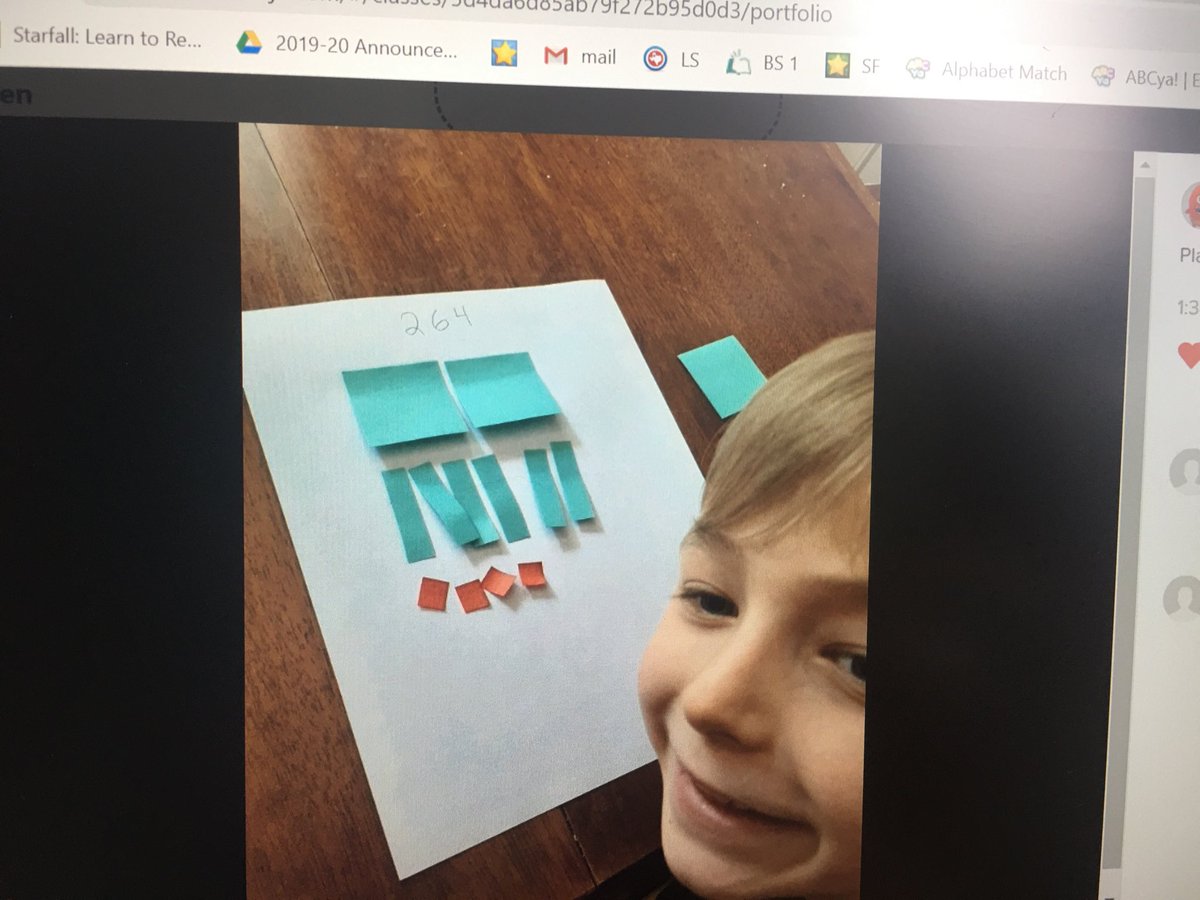 Who said distance learning can’t be fun, creative, and engaging? Using Post-it notes to show place value.