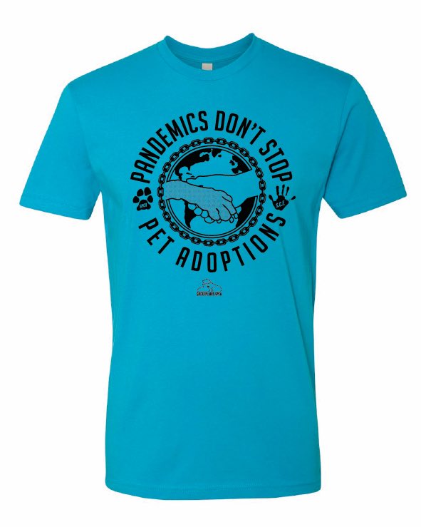 SCFProject1's tweet photo. One color of our “Pandemics Don’t Stop Pet Adoptions” shirt benefiting @GreatPlainsSPCA and an educational savings account. Check out the positive 🌊 @SCFProject1 is creating! @dog_rates @sfspca @PSPCA @petadoptionfund @barkdogbar @Royals @Chiefs https://t.co/o26qRi8D7P