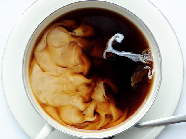 The coolest thing in life is when you put milk in your coffee. The magic that goes down in the mug is truly a thing of beauty
