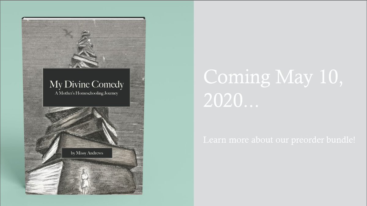 Coming May 10 from <a href="/center_for_lit/">CenterForLit</a>. In this memoir, Missy Andrews reflects on over 25 years of homeschooling. She recalls her devastation upon confusing success with identity, and the transformative grace she found in the midst of failure. bitly.com/mydivinecomedy #ad