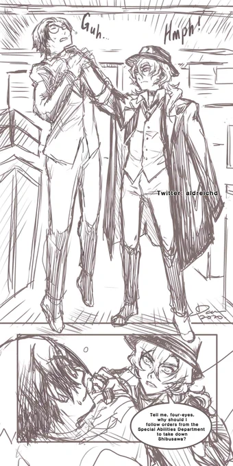 BSD Dead Apple scene that didn't happen but might, as Ango know Dazai so well w.
Friend jokingly said someone showed Chuuya all 3 of them in matching suits first.
#BungouStrayDogs #bsd #文豪ストレイドッグス
#文豪野犬 #deadapple #BungoStrayDogs #angosakaguchi #chuuyanakahara 