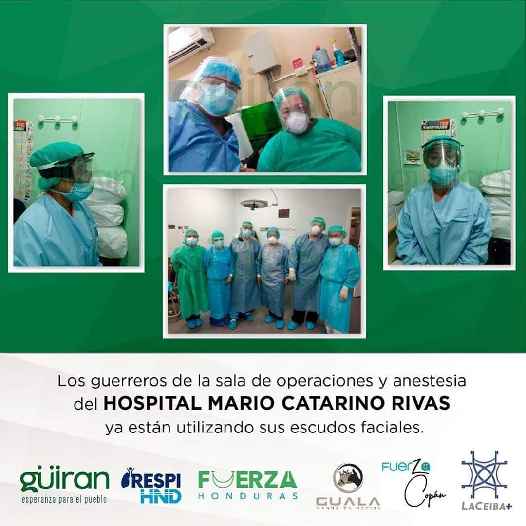 Una enorme satisfacción ver a nuestros médicos del Hospital Mario Catarino Rivas usando los escudos faciales que han sido donados por muchos hondureños. #honduras🇭🇳