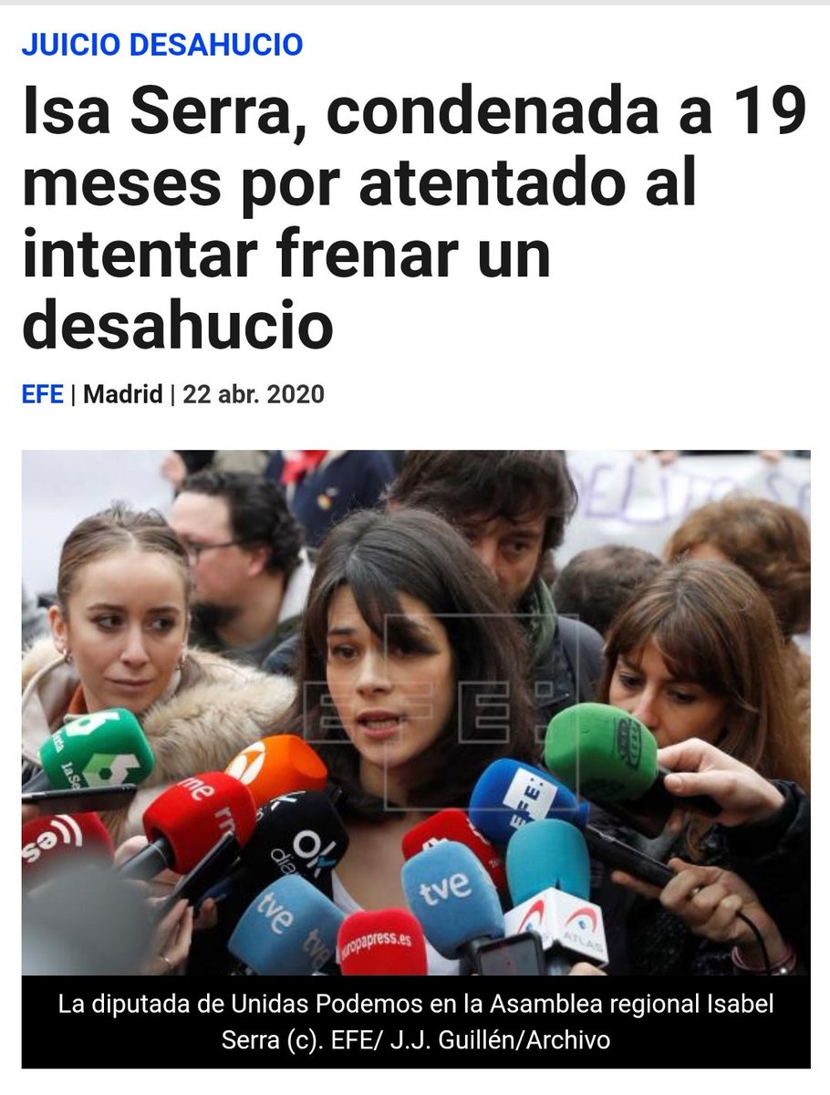 Policía S.XXI (@policiasxxi) on Twitter photo Después de nuestra denuncia de hoy <a href="/EFEnoticias/">EFE Noticias</a> ha modificado el titular pero no lo suficiente. Siguen faltando dos delitos y no se han leído la sentencia, los hechos delictivos ocurren después del desahucio, no intentando pararlo.
Ni fe de erratas ni disculpas. No llega. Después de nuestra denuncia de hoy <a href="/EFEnoticias/">EFE Noticias</a> ha modificado el titular pero no lo suficiente. Siguen faltando dos delitos y no se han leído la sentencia, los hechos delictivos ocurren después del desahucio, no intentando pararlo.
Ni fe de erratas ni disculpas. No llega.