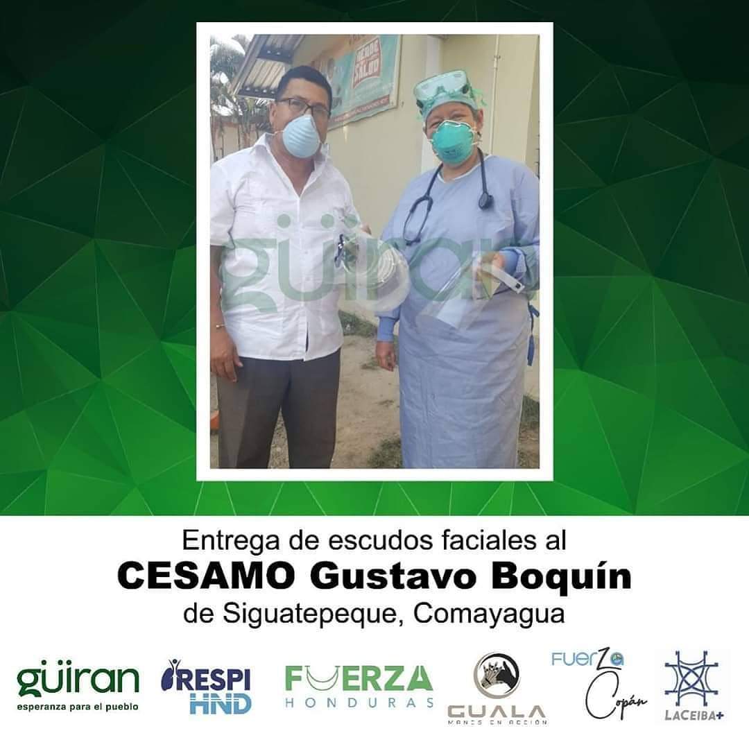 El CESAMO Gustavo Boquín en la ciudad de #Siguatepeque, #Comayagua recibió varios escudos faciales para su personal médico que lucha contra el Covid-19. #honduras🇭🇳