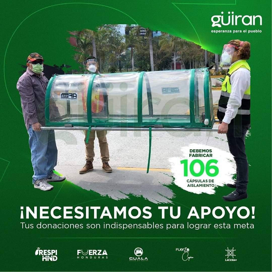 Necesitamos de tu ayuda para elaborar las Camillas con Filtro de Aislamiento. Estas cápsulas son vitales ya que ayudan a disminuir el riesgo de contagio al transportar pacientes sospechosos de Covid-19. #HagamosViralLaSolidaridad