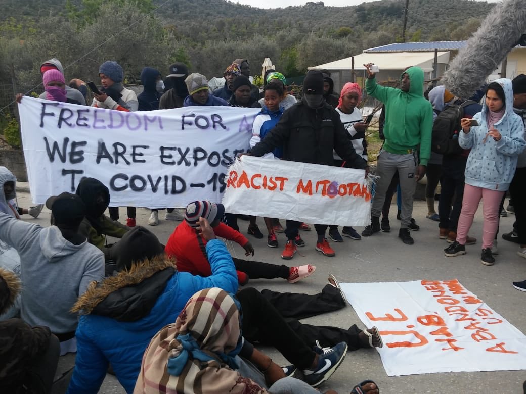 Today: „We say: No security in #Moria, death, aggression is almost present; No rejection and deportation, especially in the middest of this health crisis; Are all significantly exposed to the coronavirus and its spread; Moria is a stress and trauma camp...“ #LeaveNoOneBehind
