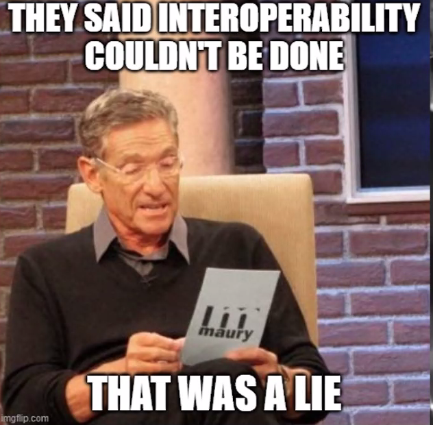 KevHawkins's tweet photo. Thanks to @ChrisHaran @MREDLLC for attracting 120 people to a Cross-Platform Interoperability at the end of the day -- with humor and Memes! #RESOremote https://t.co/I3a2GvaZkp