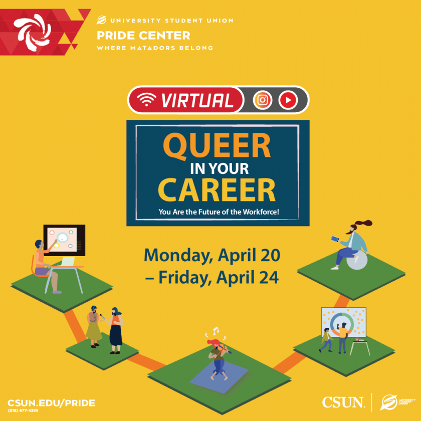 CSUNPrideCenter's tweet photo. Check out our Virtual Queer in Your Career Webseries on YouTube. New videos will be posted throughout this week. Subscribe to our YouTube channel here: https://t.co/ObDOiiXY0V https://t.co/r9AyIoOfyG