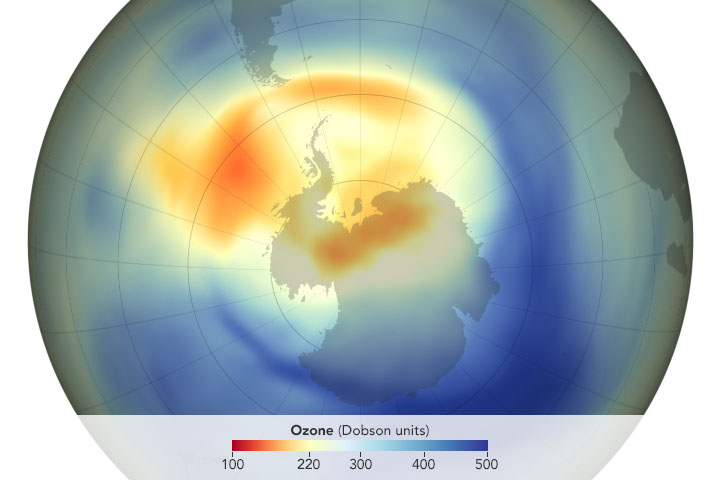 July 2004  We launched Aura to measure ozone, aerosols and key gases in Earth's atmosphere. In 2019, Aura helped detect that the ozone hole was the smallest on record since its discovery due to weather patterns over Antarctica limiting ozone depletion.