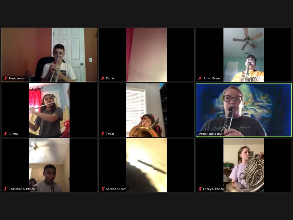 More great <a href="/ArmstrongBand/">Armstrong Band</a> Zoom classes with instruments today! It was awesome making music with our 7th and 8th graders. <a href="/StarkvilleSD/">Starkville Schools</a> @AMSjackets <a href="/SHSjacketband/">shs_band</a>