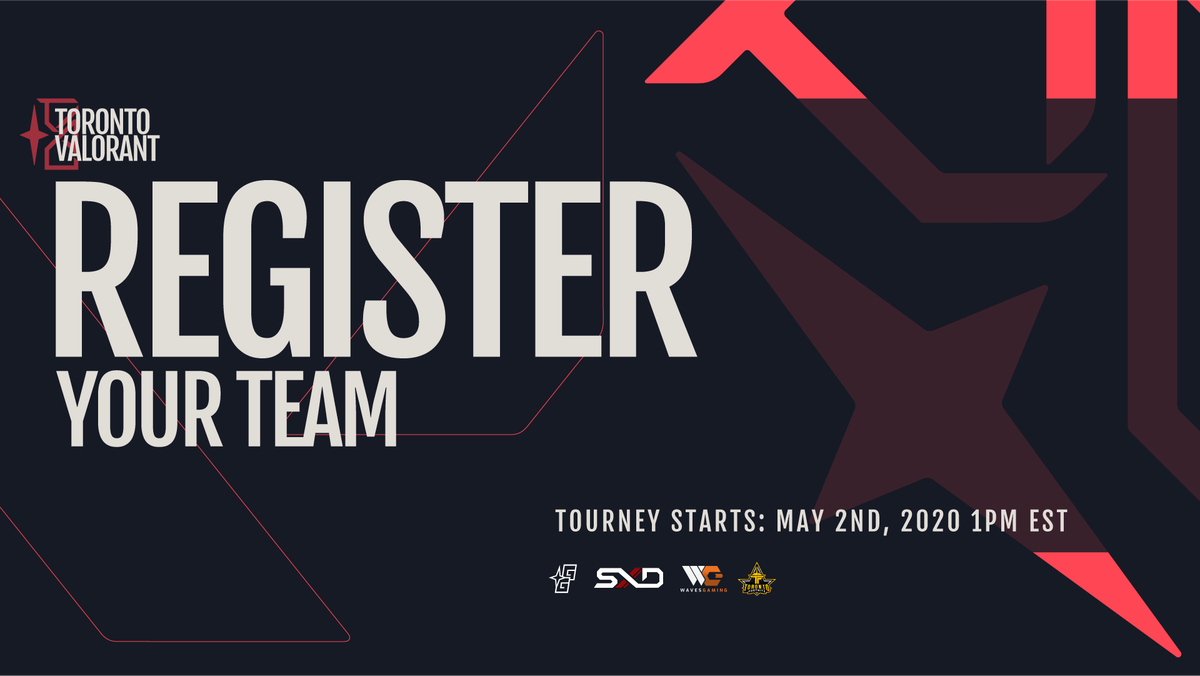 TorontoVALORANT's tweet photo. We've got slots for Teams at the Toronto VALORANT Tournament on May 2nd.

Interested in competing? Like ♥️, retweet 🔁, and tag your crew 🗨️ for a chance to get invited.

For more info, check out the Discord/Smash.gg.
https://t.co/09TyfckRTJ
https://t.co/b2oqV9oC7U https://t.co/OYlkUXQiuZ