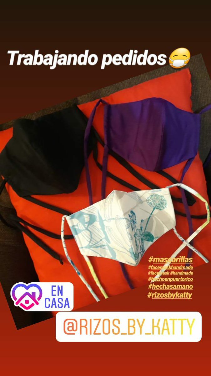 nieveska's tweet photo. 😷 IG/Facebook: @Rizosbykatty 
#mascarillas #facemasks #handmade #hechoamano #hechoconamor #COVID19 #CoronavirusPandemic #QuedateEnCasa #StayHome #StayHomeSaveLives #CuarentenaPositiva #QuarentineLife https://t.co/056gaXUgvt