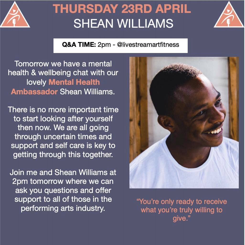arts_stream's tweet photo. We are so excited to introduce our mental health ambassador @sheanwilliamsworld 
He will be supporting all of our followers on a regular basis... Check out his industry bio below ❤️ Shean Williams is a singer/songwriter/teacher from Cambridge. #mentalhealth #MentalHealthAwareness https://t.co/8m8g6tYb1M