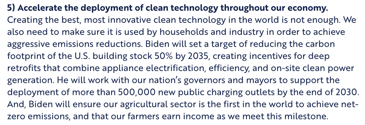 5) Biden will accelerate the deployment of clean technology throughout our economy.