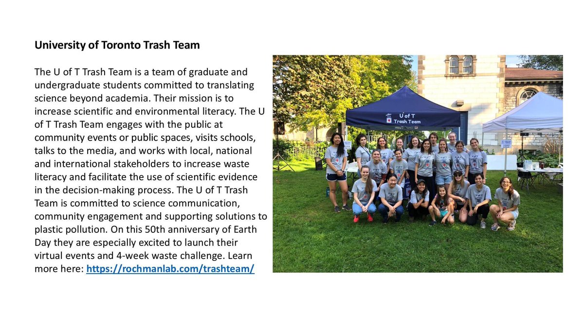 EARTH DAY // RESEARCHER PROFILES // PART III
.
Research and outreach to keep Earth Day going! 
<a href="/BaileyHewitt24/">Bailey Hewitt</a> - Grad Student
<a href="/ClaraThaysen/">Clara Thaysen</a> - Grad Student 
<a href="/vicki_mzhang/">vicki</a> - Grad Student
<a href="/UofTTrashTeam/">U of T Trash Team 🦝</a> - Outreach Group