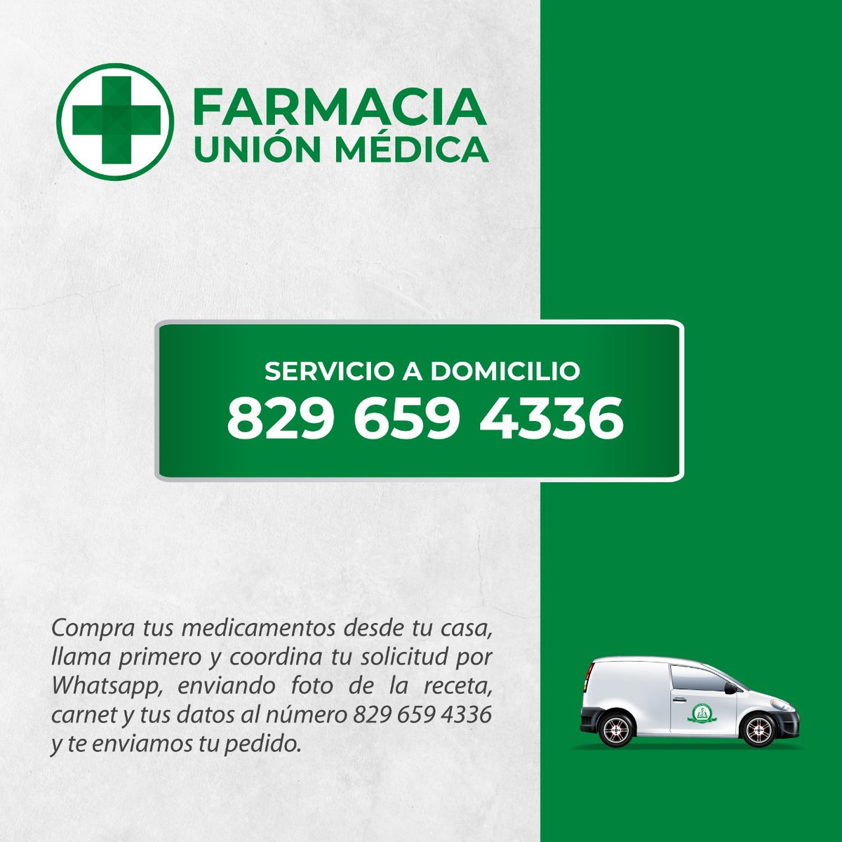 union_medica's tweet photo. Farmacia Unión Médica pone a tu disposición servicio a domicilio.

#Farmaciaadomicilio
#UnionMedica #LaExcelenciaAlAlcanceDeTodos #ElCorazonDeLaUnionEresTu https://t.co/6iN3NvznXR