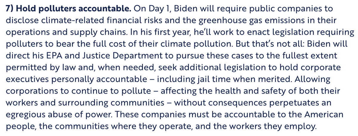 7) Biden will hold polluters accountable (unlike Trump).