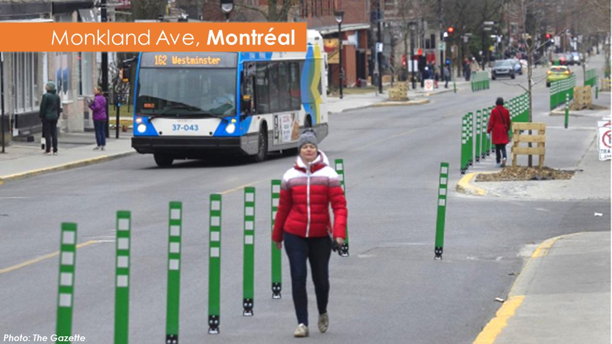  @MTL_Ville started with a pilot and have now expanded to 8 other boroughs. “The implementation of safety corridors will enable Montrealers to travel safely along commercial thoroughfares for their essential needs, all while observing social distancing.” –  @Val_Plante