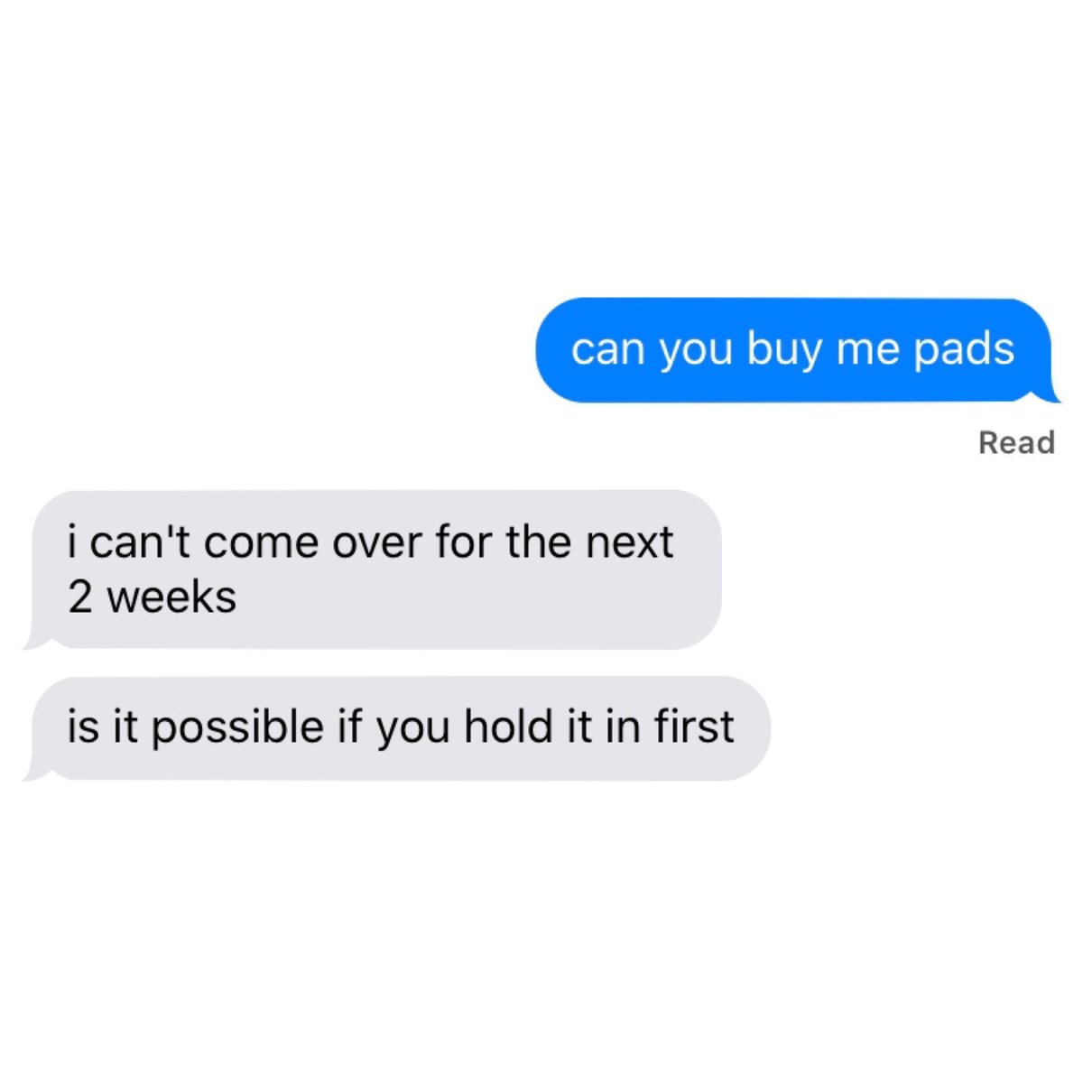 A3 Characters Responses to “Can You Buy Me Pads”: A Thread
