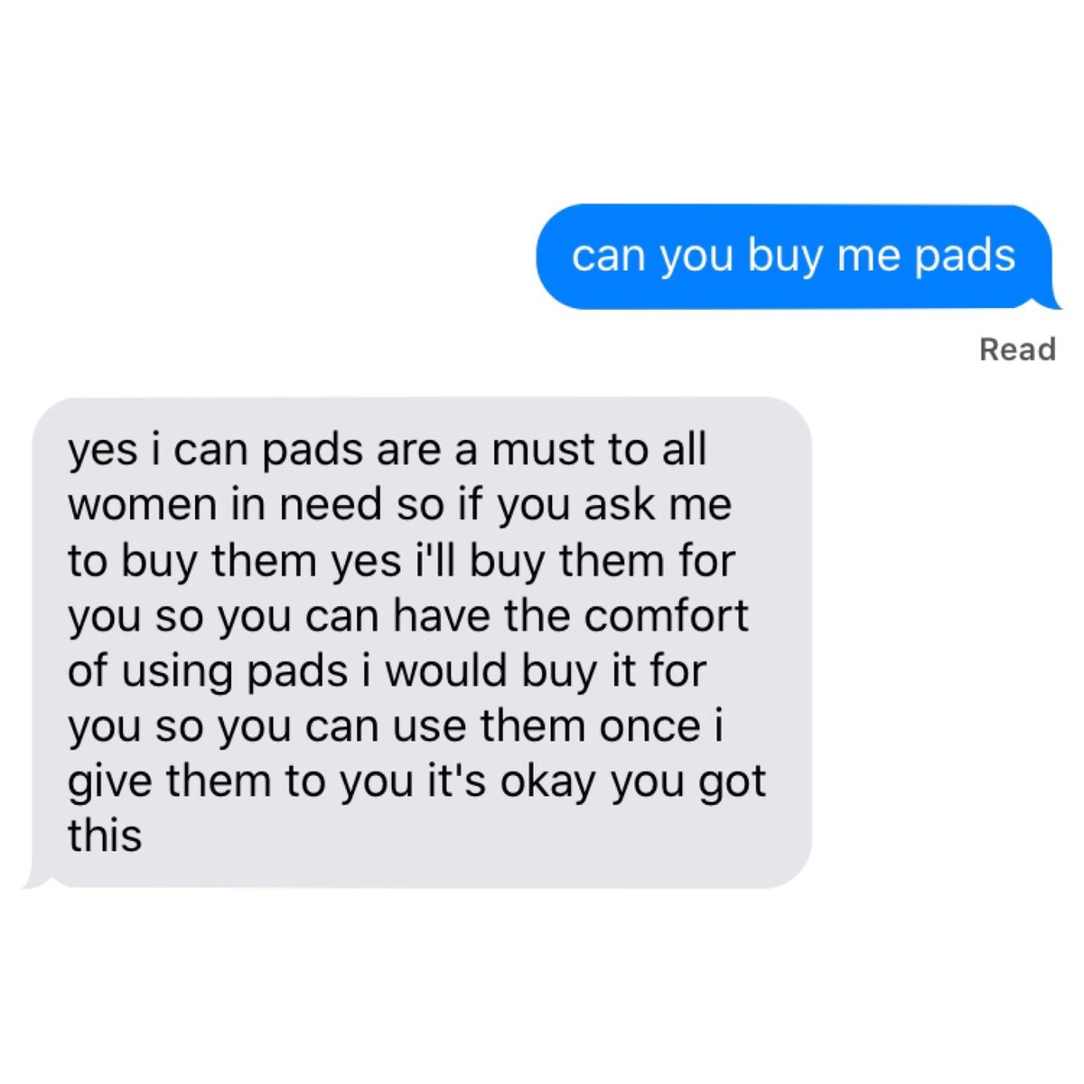 A3 Characters Responses to “Can You Buy Me Pads”: A Thread