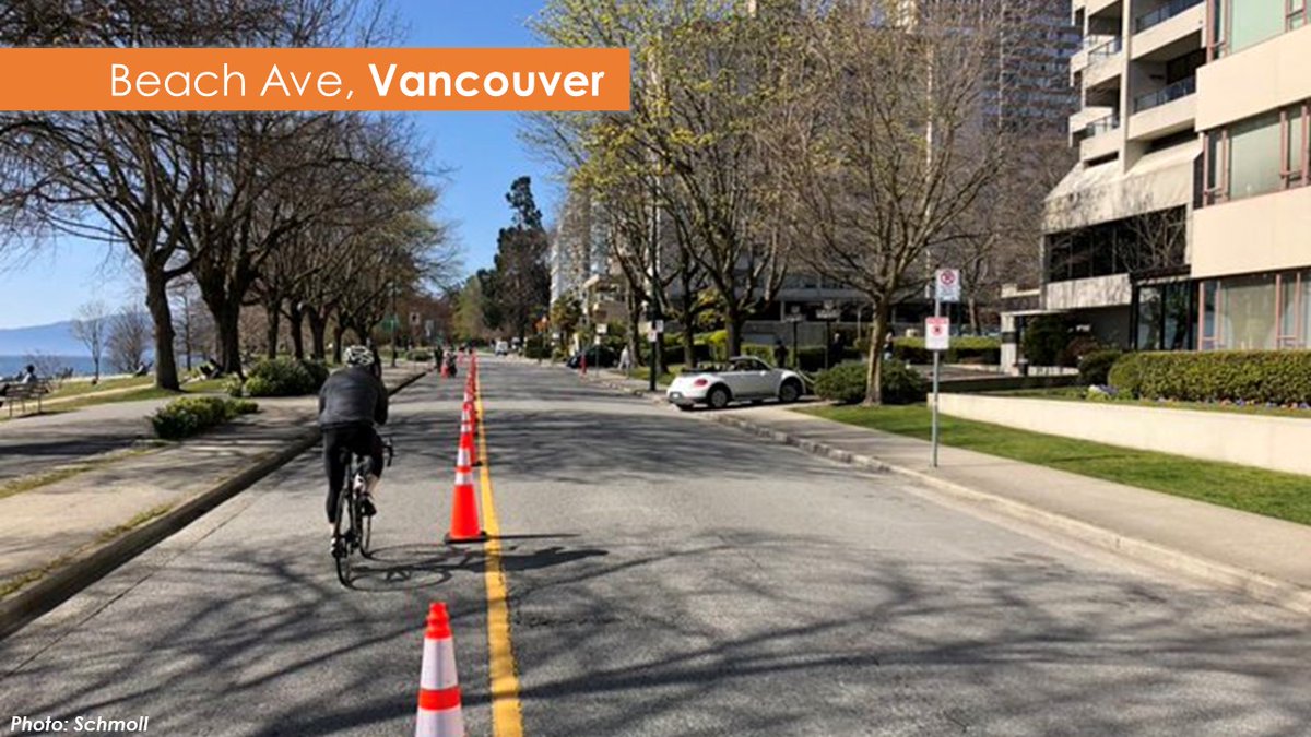  @CityofVancouver has closed Beach Ave eastbound to help residents keep 2 m away from others while exercising and getting fresh air  @WeAreHub  @martynschmoll