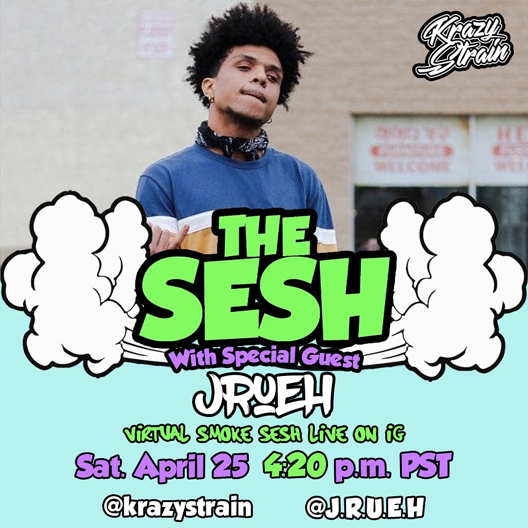 KrazyStrain's tweet photo. WE'RE GOING LIVE ON IG THIS SATURDAY @ 4:20 PM PST FOR A VIRTUAL SMOKE SESH WITH @jrueh_ π₯π―π¨ JOIN US AS WE TALK MUSIC, CANNABIS, & MUCH MORE!
#krazystrain #thehigherclass https://t.co/MEWBzOAMtB